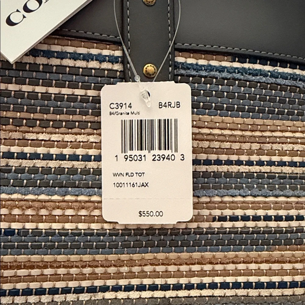 Coach Field Tote in Upwoven Leather, C3914, NWT